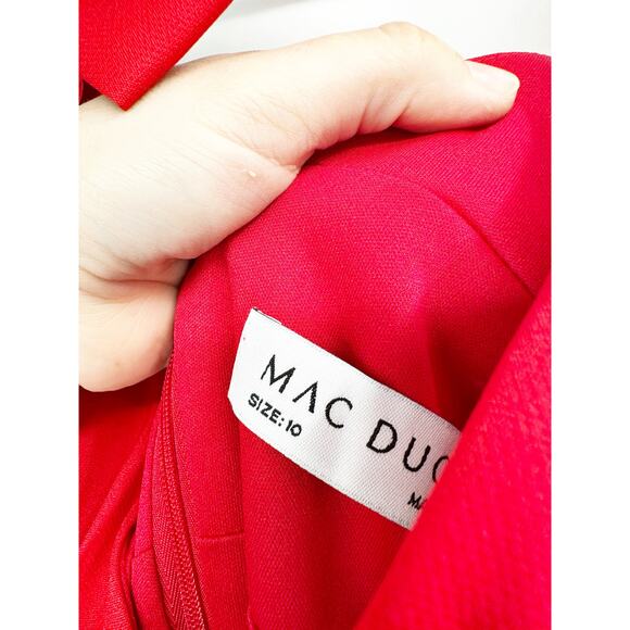 Mac Duggal 49454 Bow Shoulder V Neck Gown in Red Size 10 NWT - Picture 5 of 7